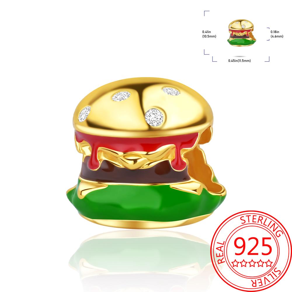 Delicious Food Copper Doughnut Cake Dessert Fruit Fine Wine Bead Pendant Fit Bracelet Necklac Boutique Jewelry Gift