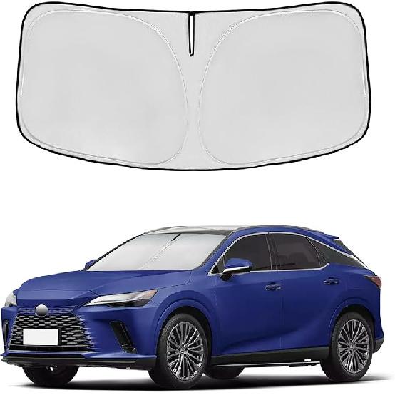 Windshield Sun Shade For Mazda 3 2014-2018 Double Layer 240T Front Window Shade Fit Mazda 3 Sun Visor Foldable Shade Blocks UV Rays Summer Must Have