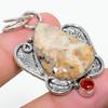 Natural Russian Dendritic, Garnet 925 Sterling Silver Gift Pendant 2.05" N7q87