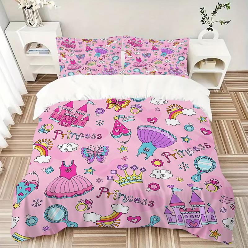 Princess Fantasy World Print 3Pcs Bedding Setduvet Cover With 2 Bedropillowcase Home Birthday Gift