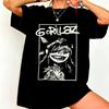 Gorillaz Винтажный Портрет Группы Графическая Футболка Оверсайз Черная Хип-Хоп Рок Уличная Одежда Унисекс Футболки