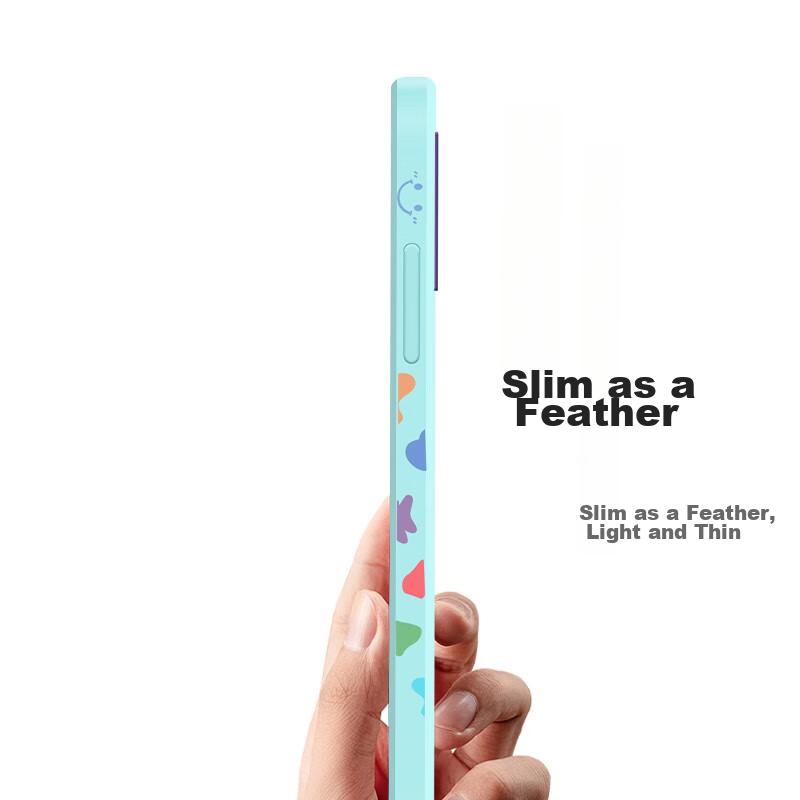 Liquid Silicone Case for IPhone 13 Mini, Protective Cover with Painted Creative Design, Shockproof Soft Smiley FaceWhite