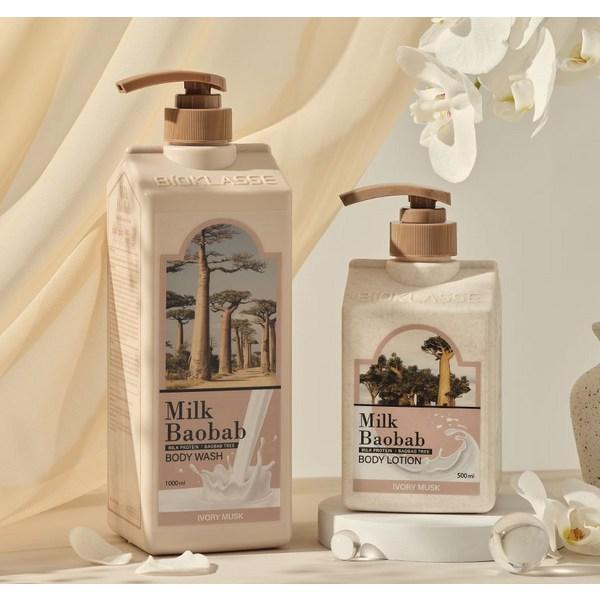 Milk Baobab Large Body Wash Ivory Musk Scent, 1, 1000ml Korean Cosmetics