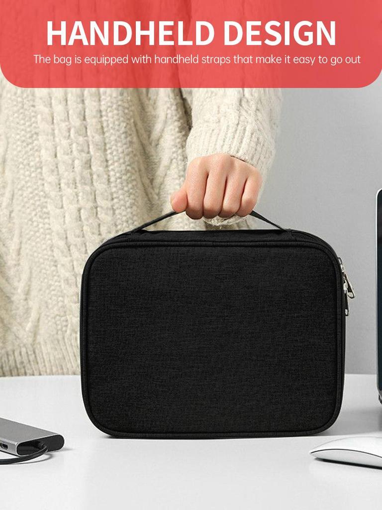 Цифровая сумка для хранения, многофункциональный водонепроницаемый органайзер для кабелей, сумка для наушников, сумка для макияжа с отделениями, портативная сумка, дорожная сумка большой вместимости