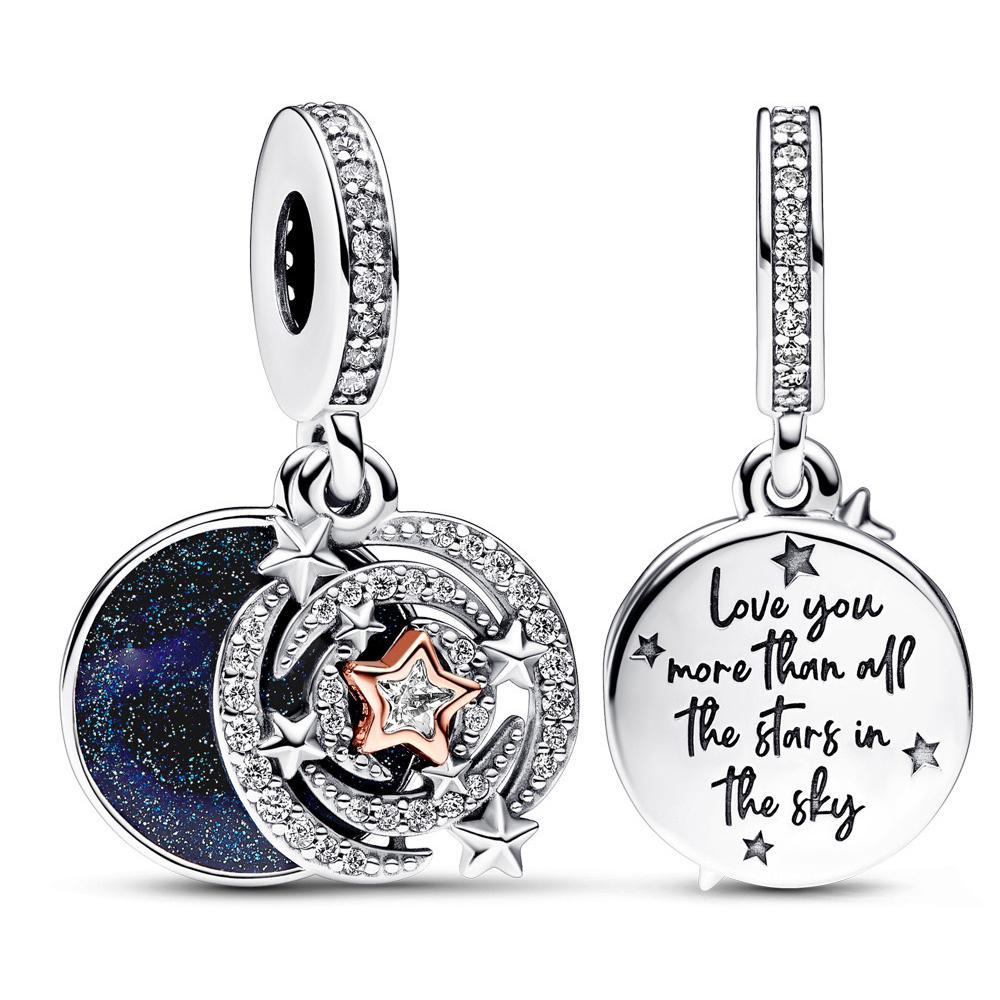 Серия 'Новолуние и Звезда' Удача Мерцание Солнце Подвески Для Браслета Originalcharms Шарм Медный Женские Украшения Своими Руками