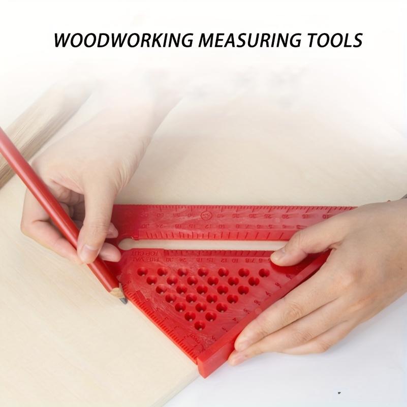 1pc Woodworking Triangle Ruler with Leaning Angle Positioning Measurement, Multifunctional 90 Degree Right Angle Ruler, Scribing Ruler Triangle Plate