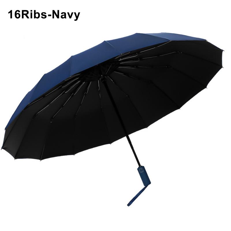 16Ribs Large Strong Fully Automatic UV Umbrella Folding Rain Men Women Luxury Business Male Umbrella Windproof