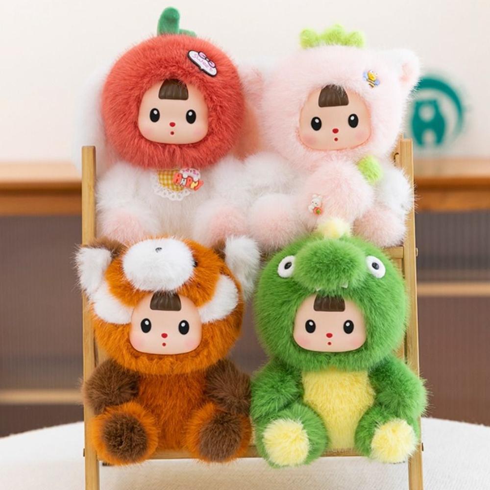 Cartoon Little Raccoon Plush Doll Cute Animal Strawberry Cat Doll Kids Birthday Christmas