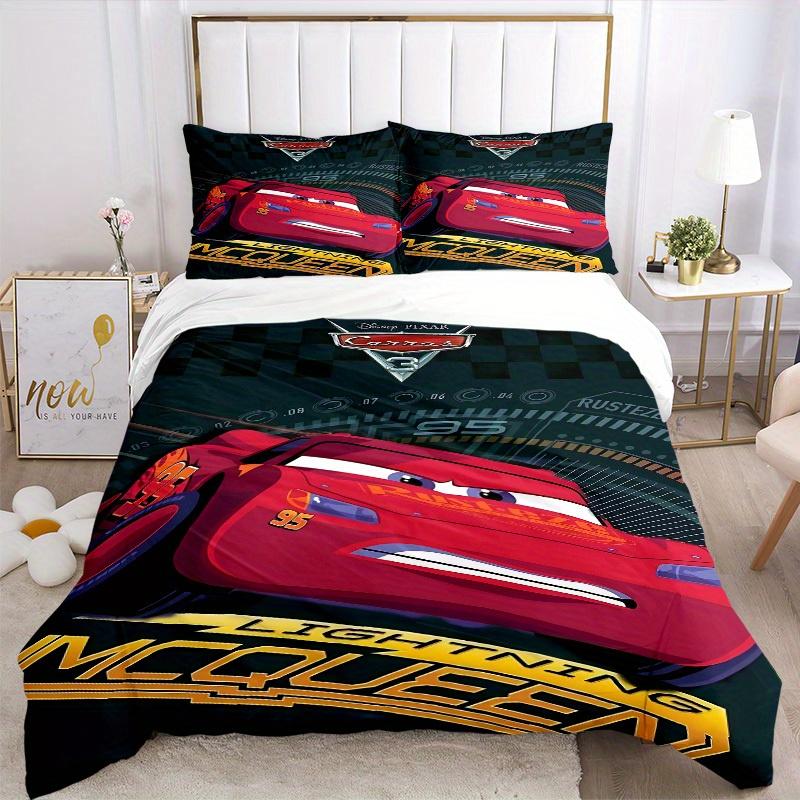 3pcs set Cars Movie Poster1pc of quilt cover+2pcs of pillowcase, no core, print bedding, All Seasons Bedroom Setting051