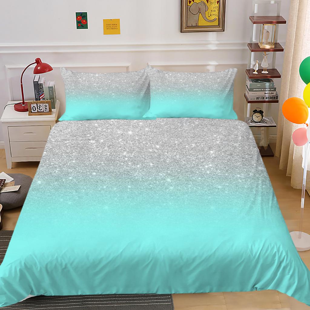 3D High-definition Digital Printed Bedding Set with Colored Geometric Patterns, 2 or 3 Soft Zippered Pillowcases for Home Decoration