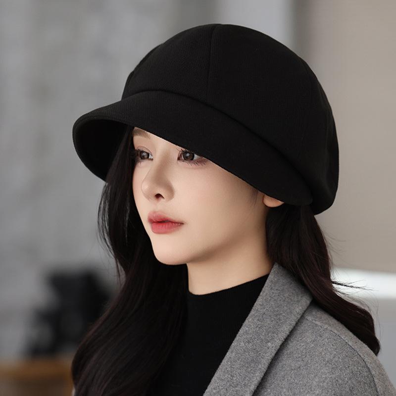 Octagonal hat children autumn and winter versatile fashion solid color bucket hat new face small simple painter newsboy hat tide