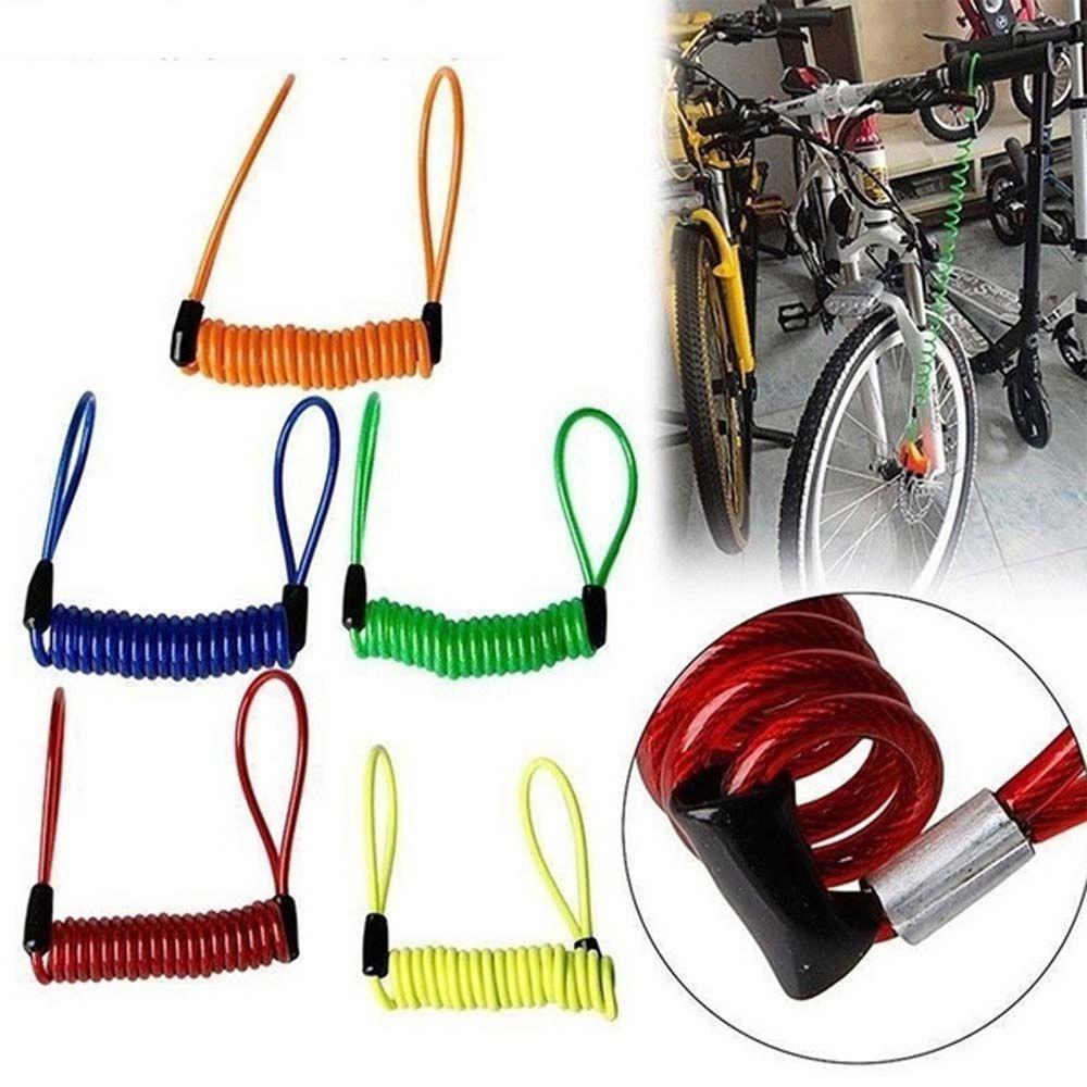 Scooter Motorcycle Bike Anti-Theft Rope Spring Cable Lock Alarm Disc Lock Security Reminder