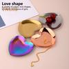 Jewelry Dish Smooth Edge Storing Vibrant Color Useful Heart Shape Ring Necklace Earrings Display Dish Household Supplies