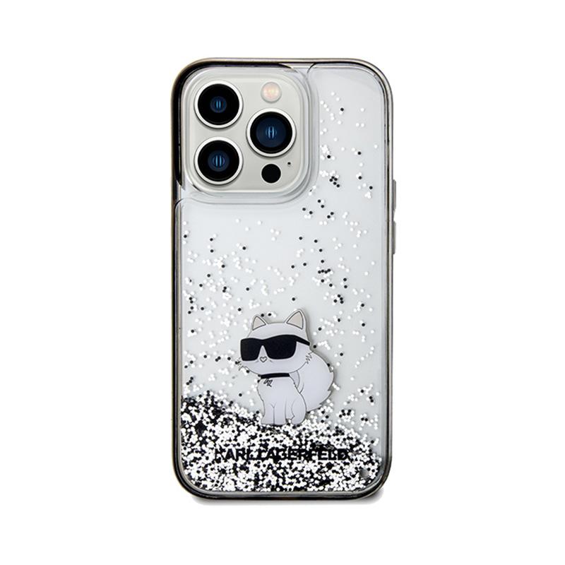 Karl Lagerfeld Liquid Glitter Choupette - Etui Iphone 14 Pro (Przezroczysty)