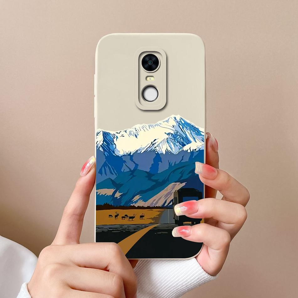 For Redmi Note5 Redmi5 Plus Phone Case Cartoon Liquid Silicone Full Coverage Anti Drop Funda For Redmi 5 Plus Note 5 Bumper Capa