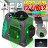 12 Line IP54 Waterproof Laser Level Self Leveling Green / Blue Light 360° Rotary