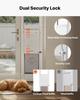 Dog Door for Sliding Glass Door, 2311-2439 mm Adjustable Height, Aluminum Alloy Frame with Metal Rotating Hinges, Lock Design, 209.6 x 311.2 mm Flap,