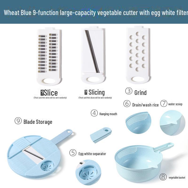 Многофункциональный набор из 12-ти предметов: овощерезка и терка