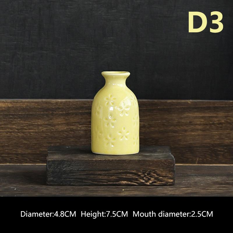 Мини-керамическая ваза для цветов, вазы для гидропоники в стиле скандинавского стиля, креативный декор комнаты, цветочные горшки для бутылок, настольные украшения, красочная ваза