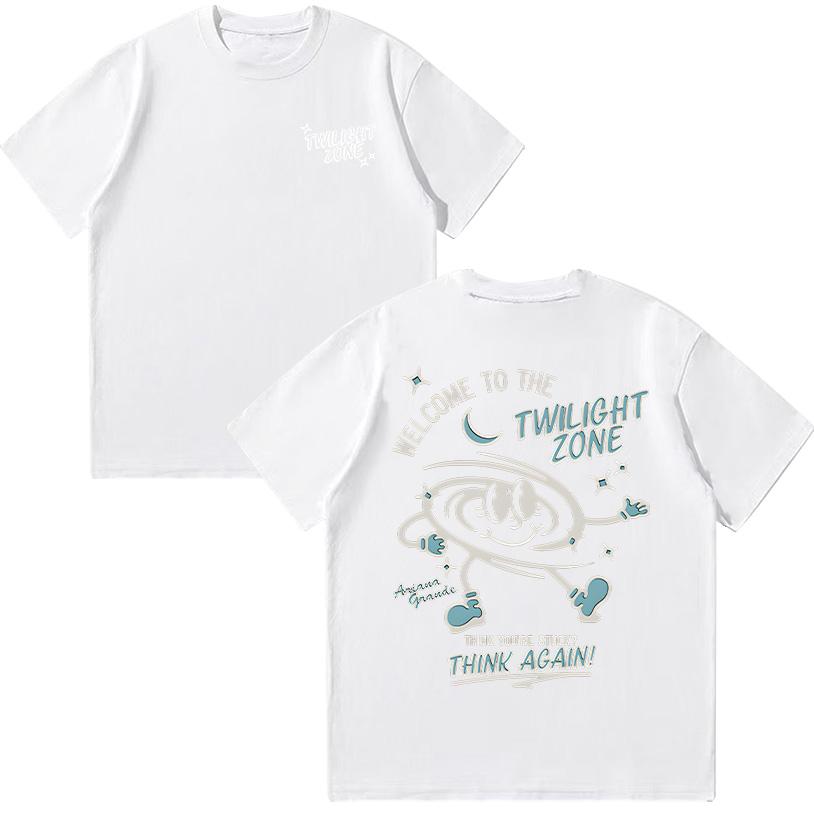 Футболка Ariana Grande Twilight Zone Think Again Мужская Женская Винтажная Высококачественная Хлопковая Футболка Модная Повседневная Мягкая Футболка Топы Y2K