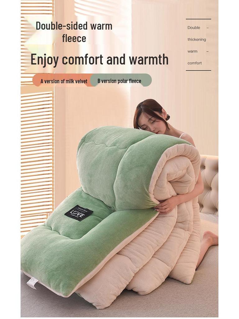 Velvet Lambswool Thick Winter Quilt - Warm Bedding for Students (Autumn/Spring)