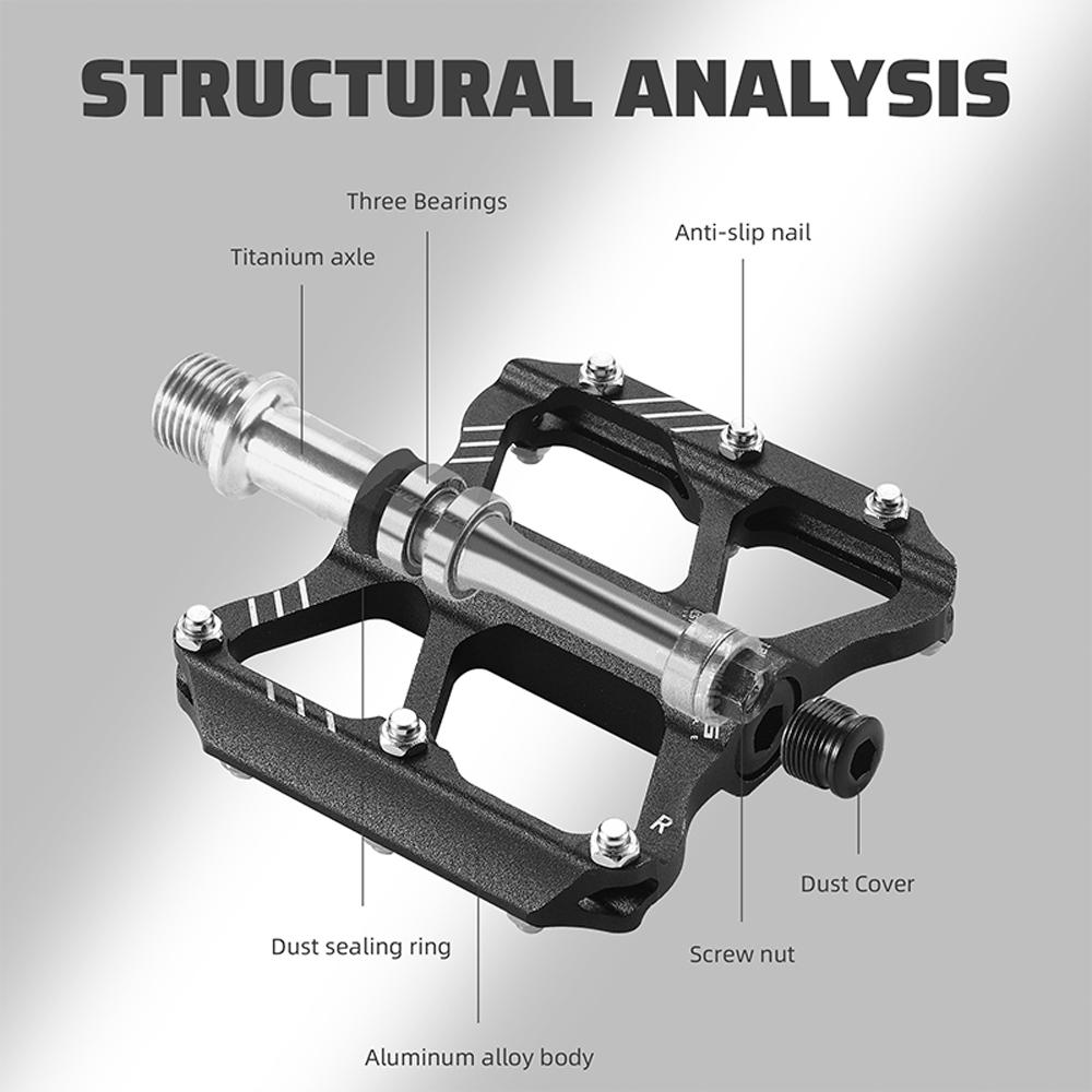 Сверхлегкие велосипедные педали из алюминиевого сплава, 3 подшипника, велосипедные педали, противоскользящие, водонепроницаемые, плоский широкий велосипед