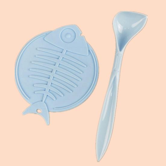 Крышка для банки с кормом для домашних животных с ложкой в форме рыбьей кости Крышка для банки для кошек, сохраняющая свежесть