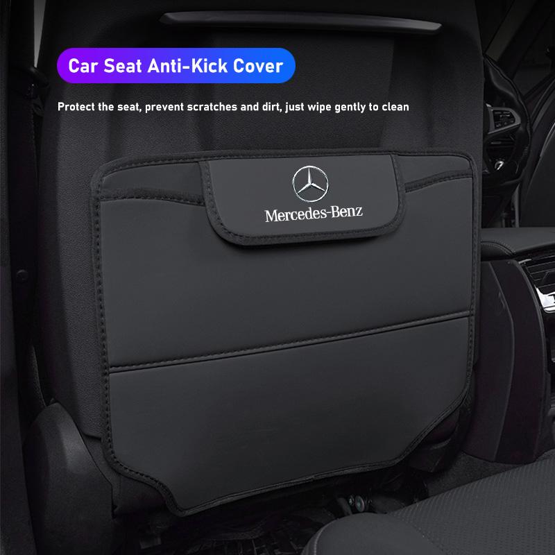 ULA5 Car Seat Anti-Kick Pad Leather Cover Interior Storage Bag For Mercedes Benz AMG E S C A B Class GLE GLS CLA CLE GLC CLS GLA