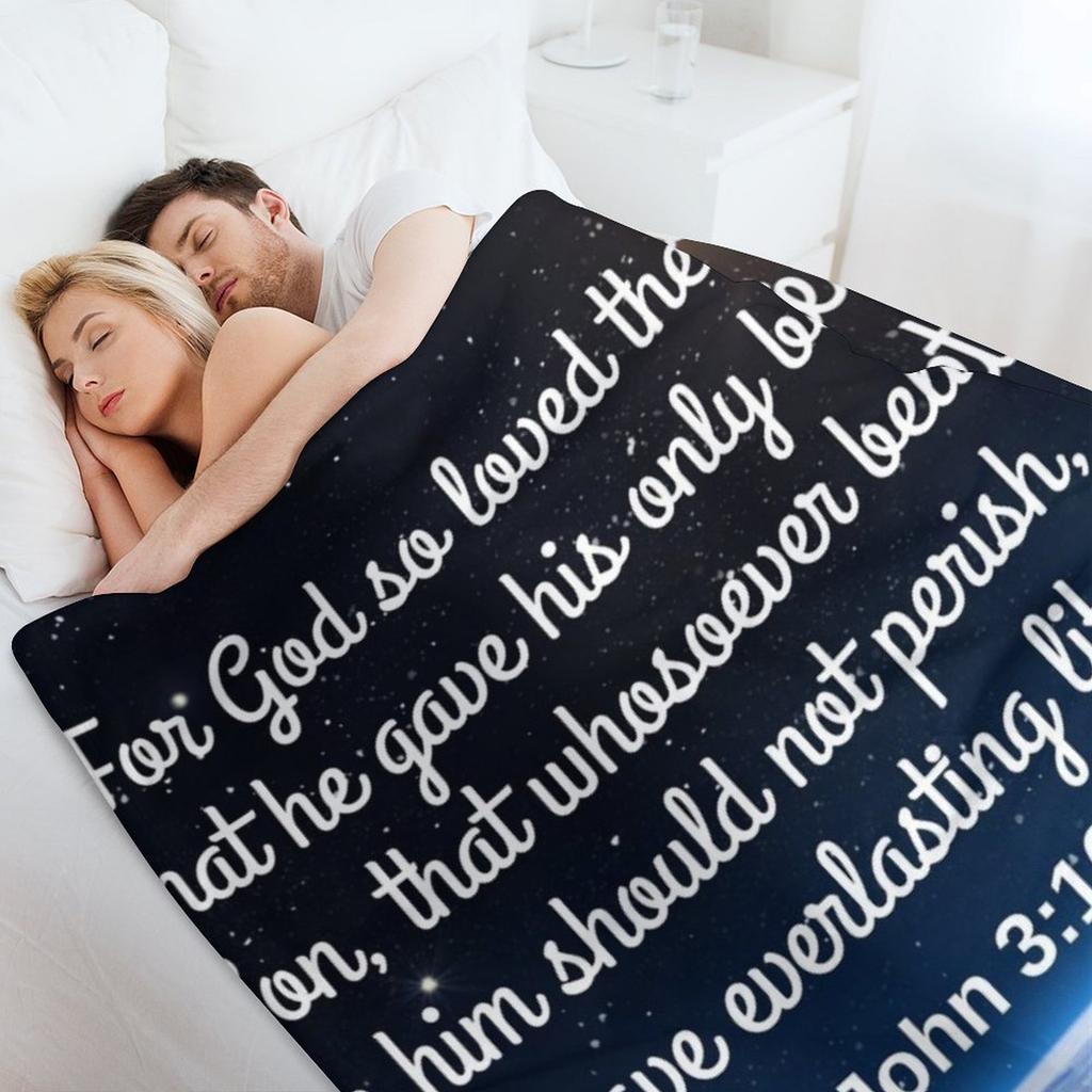 John 3:16 KJV Throw Blanket Baby Soft Plaid christmas decoration Hair Blankets
