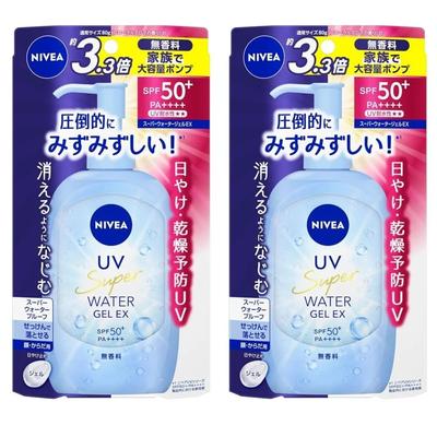 Nivea UV Super Water Gel EX SPF50+ PA++++ Nivea База под макияж Super Water Gel Extra Солнцезащитный крем для лица и тела Без отдушек 270г x2
