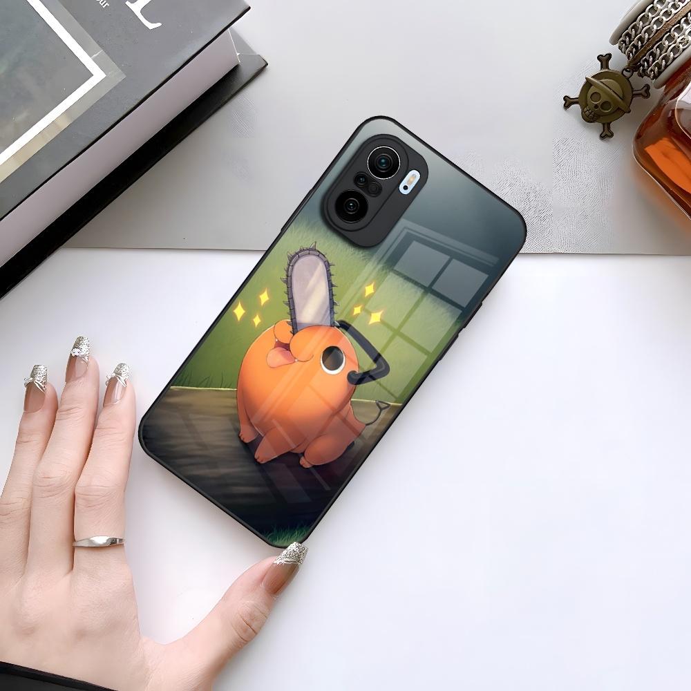 Чехол для телефона Anime Chainsaw Man для Xiaomi 15 14 13 12 Mi 11 Pro ultra Lite стеклянная крышка