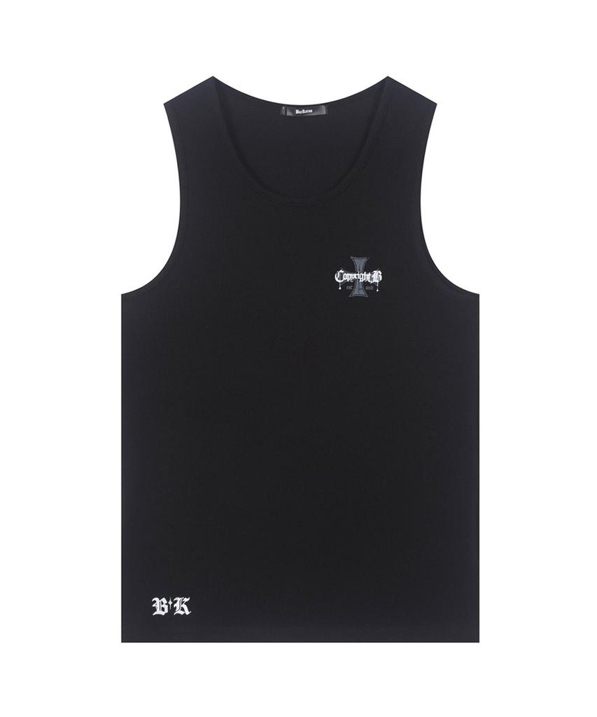 BUCKAROO Ribbed Graphic Sleeveless Black