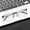 Square Myopia Glasses Frame Male Anti-Blue Light Half Frame Business Flat Glasses Danyang Glasses Frame 990070