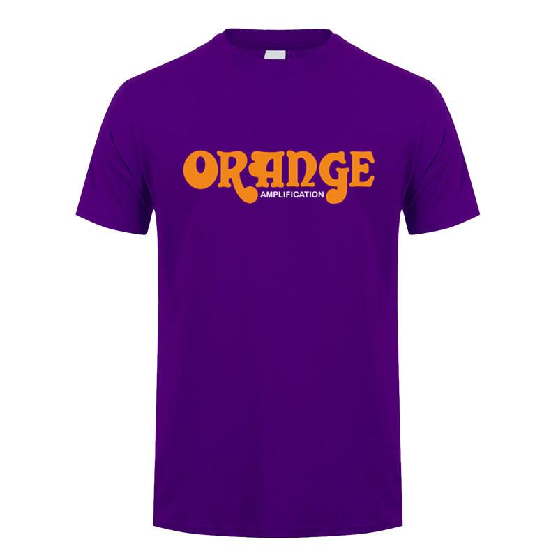 Британские гитарные усилители Orange Футболки Унисекс Повседневная с коротким рукавом Мужская Крутая Хлопковая Оранжевая Футболка с усилителем