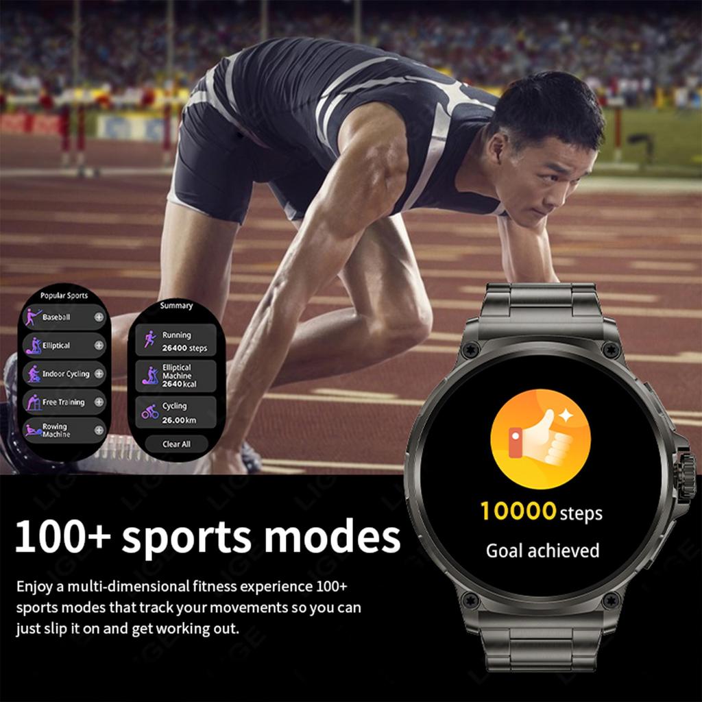 LIGE Новые Смарт-часы с аккумулятором большой емкости 710 мАч, мужские спортивные часы на открытом воздухе, отслеживание здоровья, водонепроницаемый смарт-браслет, умные часы с Bluetooth-вызовом, подарок 2024 г.