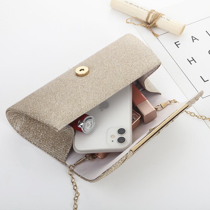 Элегантная вечерняя сумка с пайетками и складками - Женская сумочка-клатч на цепочке для вечеринки