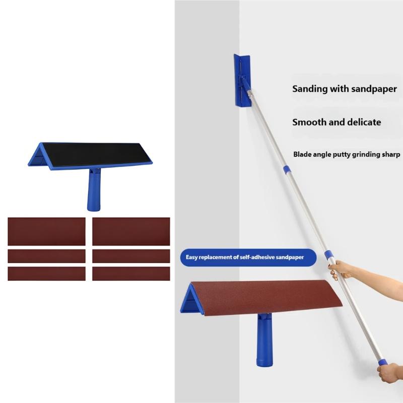 7Pcs Drywall Sandpaper Holder Set Adhesive Putty Finishing Tool for Smoothing Wall Ceiling Ergonomic Handle
