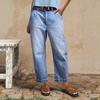 Новые осенние повседневные и модные широкие прямые джинсовые капри для женщин