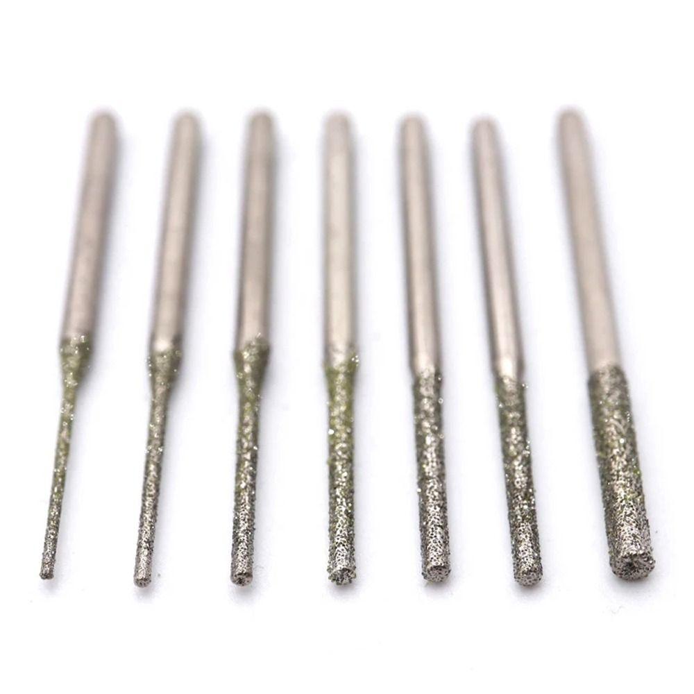 10Pcs 2.35mm Shank Diamond Coated Drill Bits Grinding Burr Bits Glass Jade Amber Jewelry Diamond