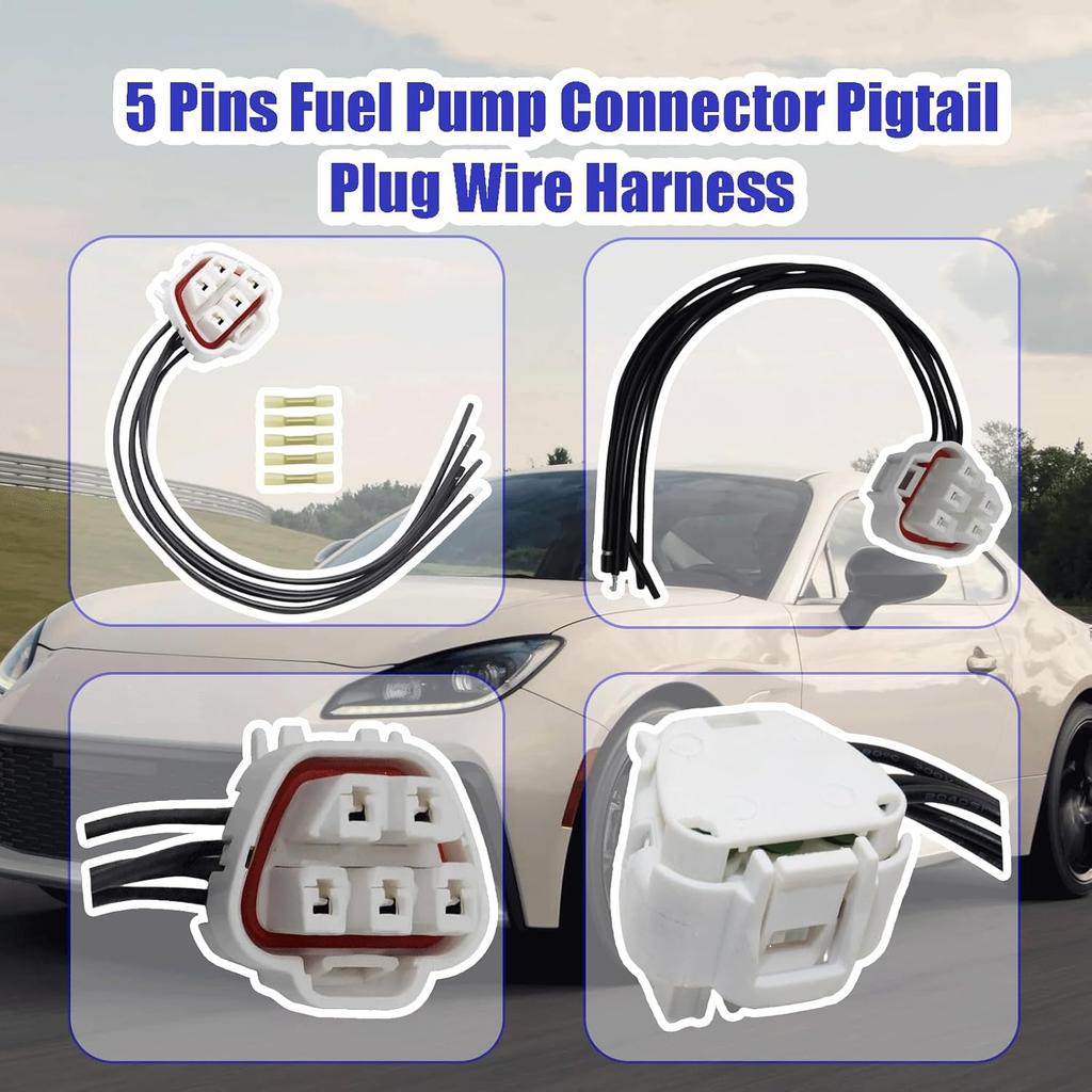 5 Pins Fuel Pump Harness Pigtail Toyota Hyundai Kia Lexus 9098011077 | Fuel pump connector plug replacement pigtail, OEM part 90980-11077 9098011077