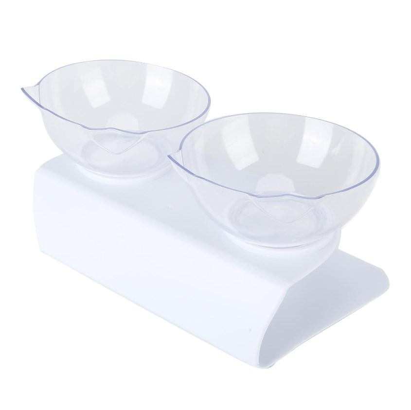 Миска для домашних животных, прочная миска для кормления и поения кошек и собак с подставкой для хранения мелких домашних животных, прозрачная