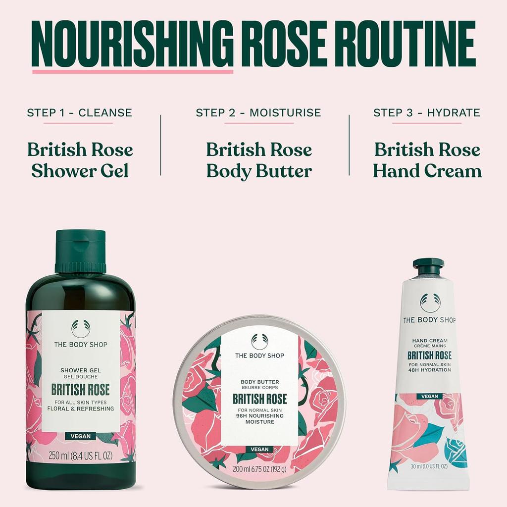 The Body Shop British Rose Petal Soft Hand Cream 30 ml Hydrating Floral Moisture For Normal To Dry Hands