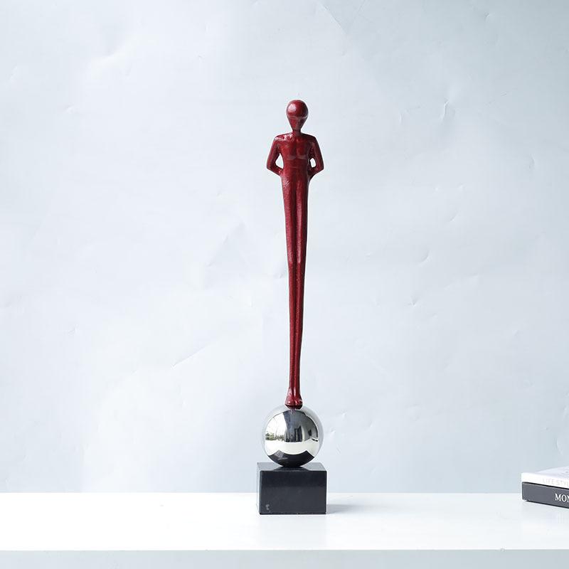 Металлические ornaments с персонажами Абстрактный Мыслитель Сидящий Человек-Шар Геометрический Портрет Скульптура Металлическая Фигурка Домашний Декор