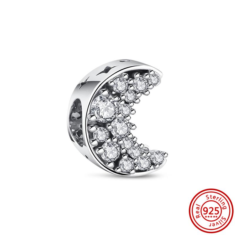 Медь 925 пробы Прозрачный циркон Снежинка Гербарий Крылья ангела и Сердце Сверкающие бусины Подходят для оригинального браслета Pantaro с шармами DIY Циркон