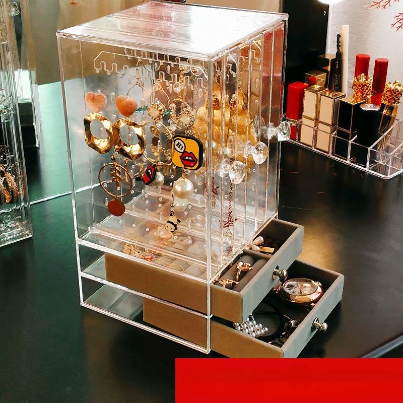 Акриловая прозрачная шкатулка для драгоценностей большой емкости