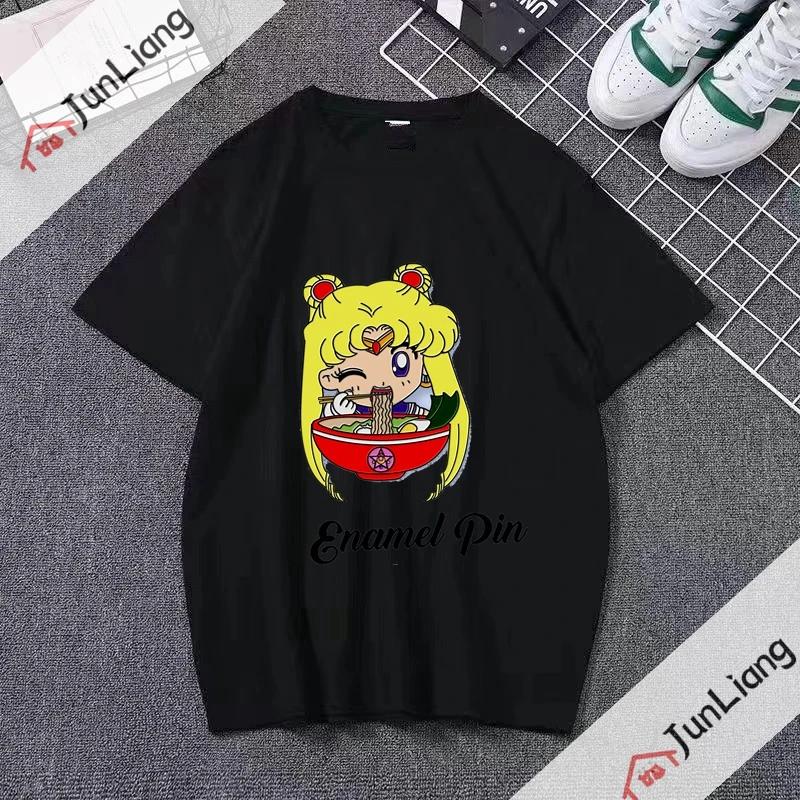 Sailor Moon Unisex Clothing Unisex Anime Kawaii Cute Short Sleeve Tee Футболка с принтом в виде топов Streetwear Y2k Graphic Shirts
