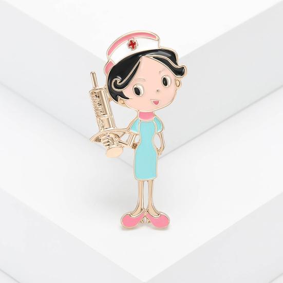 Брошь для медсестры, мультяшная форма медсестры, изысканная цветостойкость, антикоррозийная, антиокислительная, гладкое пальто, шарф, сумка, украшение для шляпы, брошь, булавка для одежды, ювелирные изделия