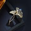 Korean Design Elegant Ginkgo Leaf Brooch & Scarf Buckle for Women - Simple, Versatile Accessory