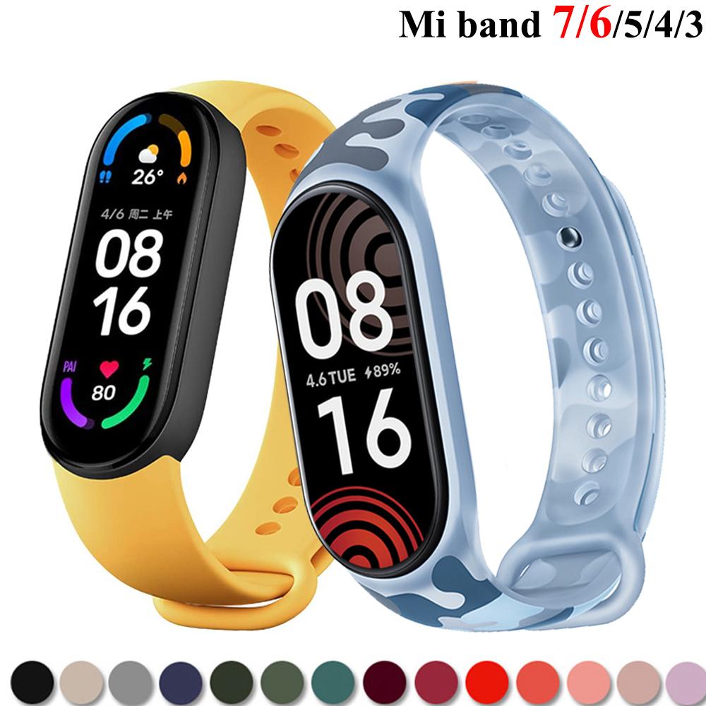 Ремешок для Xiaomi Mi Band 6 7 браслета Спортивный силиконовый ремешок для часов Miband band6 band4 correa Для Xiaomi mi band 3 4 5 7 ремешки