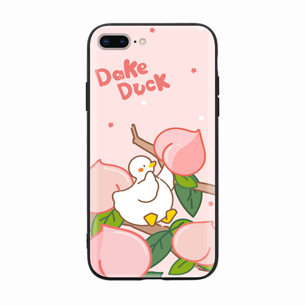 Черный чехол для Xiaomi Redmi 13C Note 9 iPhone XR 7 8 14 15 11 12 13 X XS Pro Max Samsung A25 S23 S24 FE Ultra Plus Dake Duck